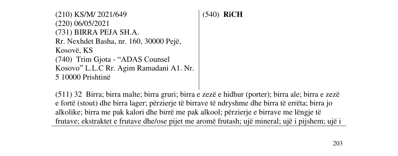 Zëri i markës RiCH në buletin
