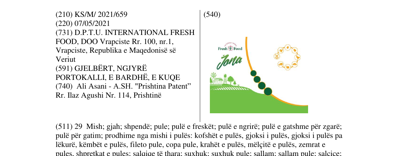 Zëri i markës Jana në buletin
