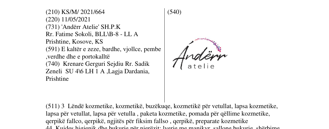 Zëri i markës Anderr në buletin