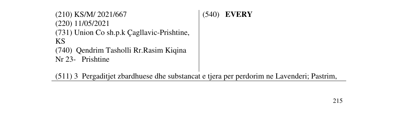 Zëri i markës EVERY në buletin