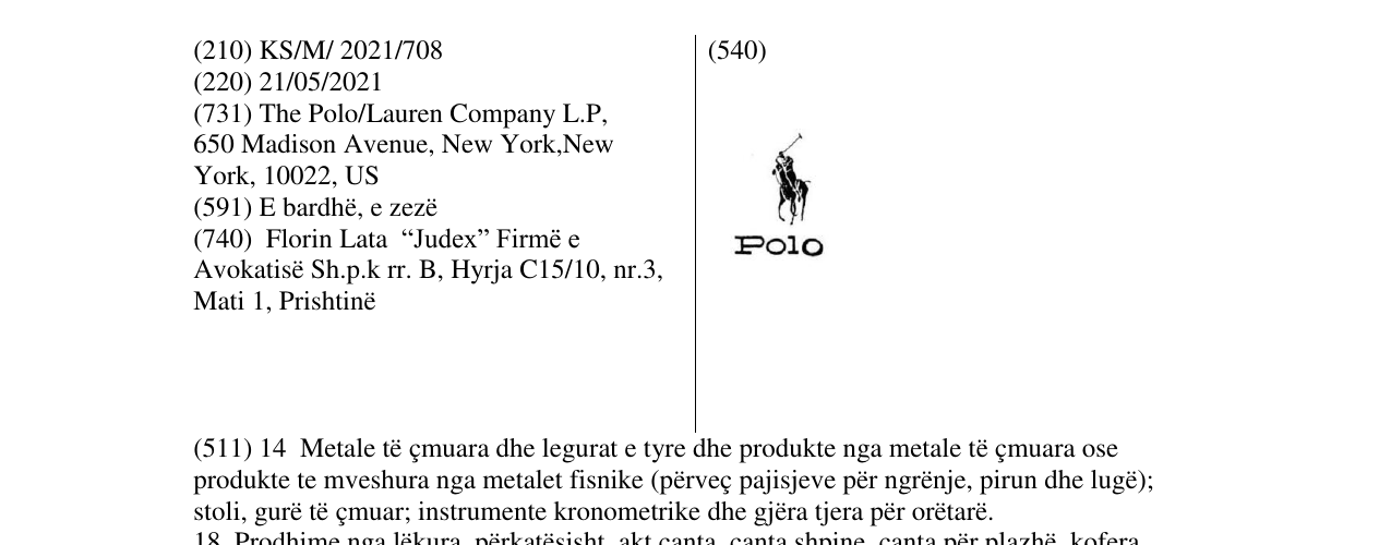 Zëri i markës polo në buletin