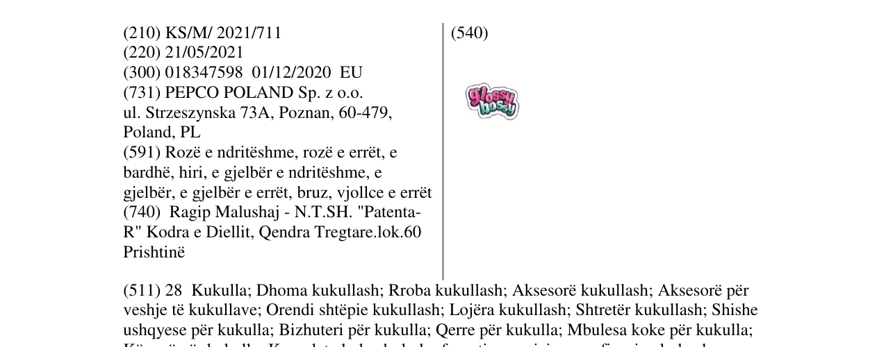 Zëri i markës glossy bossy në buletin