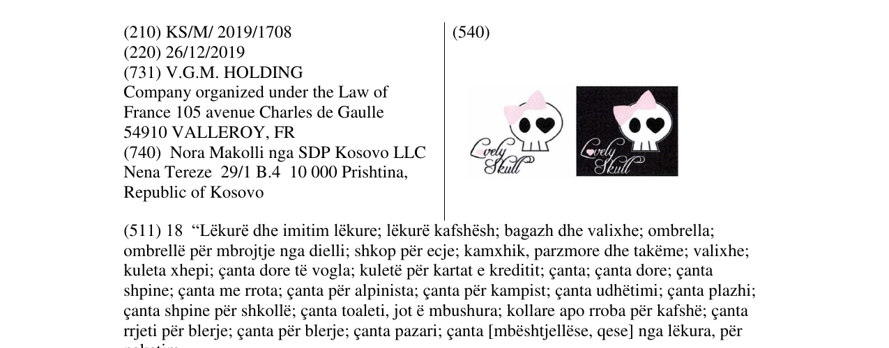 Zëri i markës LOVELY SKULL në buletin