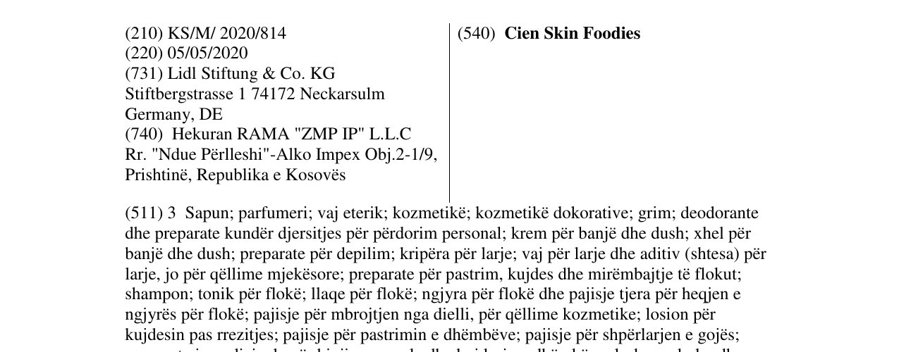 Zëri i markës Cien Skin Foodies në buletin