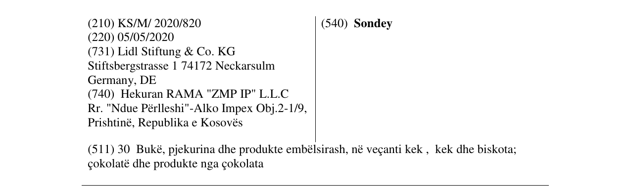Zëri i markës Sondey në buletin