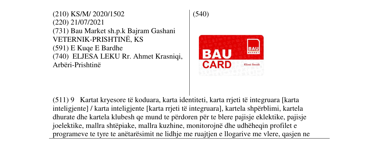 Zëri i markës BAU CARD në buletin