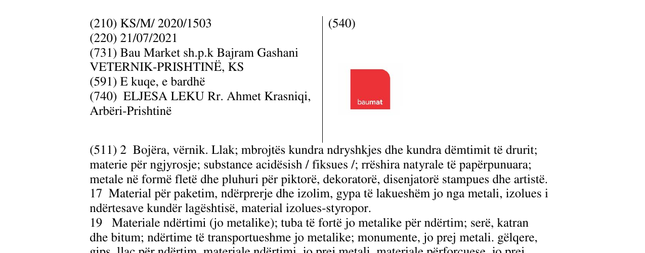 Zëri i markës baumat në buletin