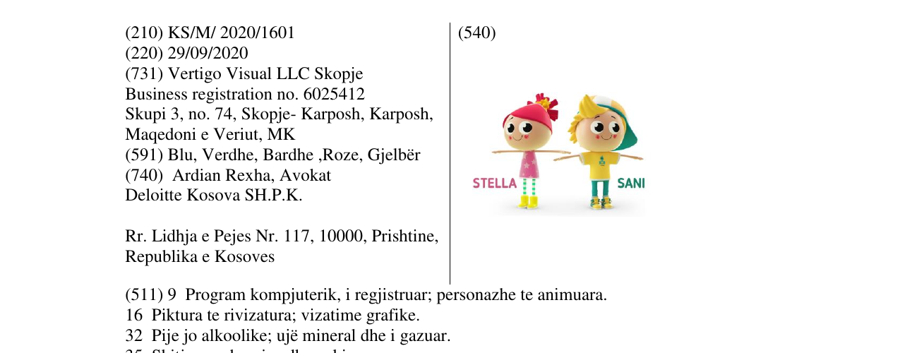 Zëri i markës STELLA SANI në buletin