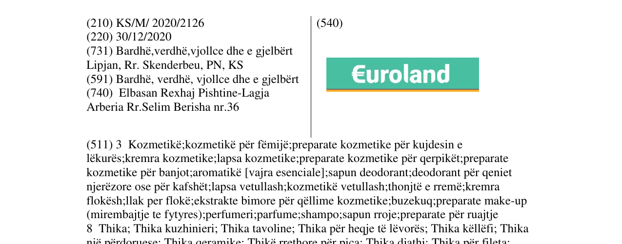 Zëri i markës EUROLAND në buletin