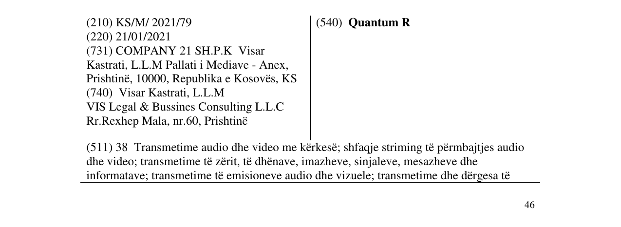 Zëri i markës Quantum R në buletin