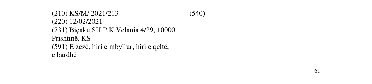 Zëri i markës BIÇAKU DIAGNOSTIC në buletin