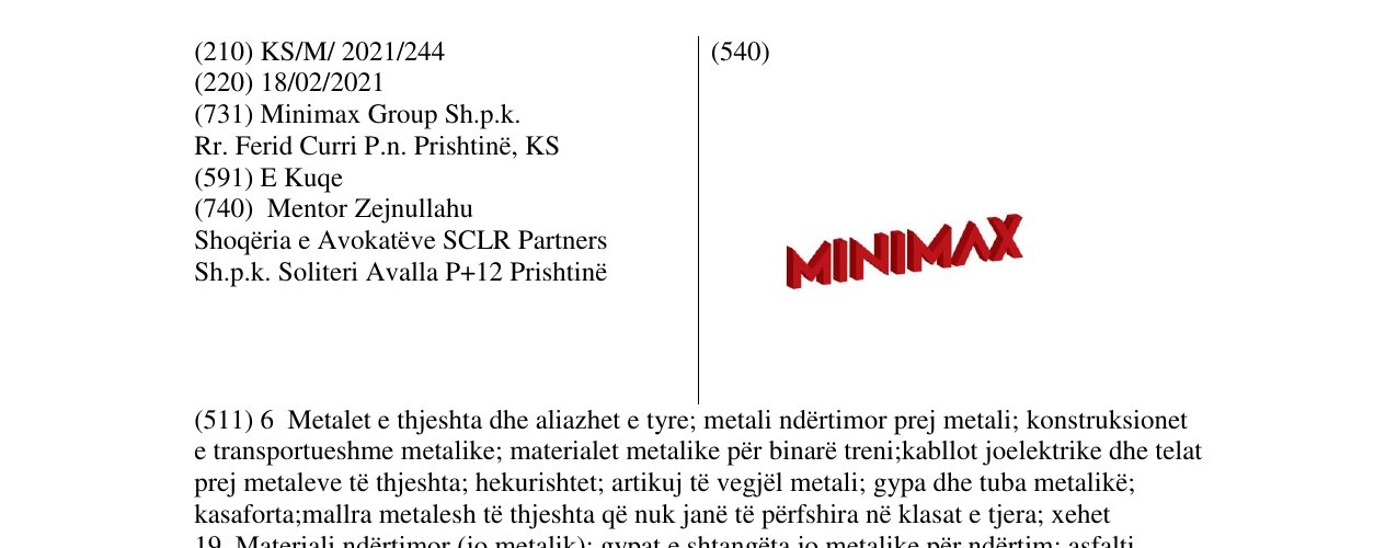 Zëri i markës MINIMAX në buletin