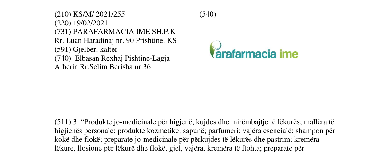 Zëri i markës arafarmacia ime në buletin