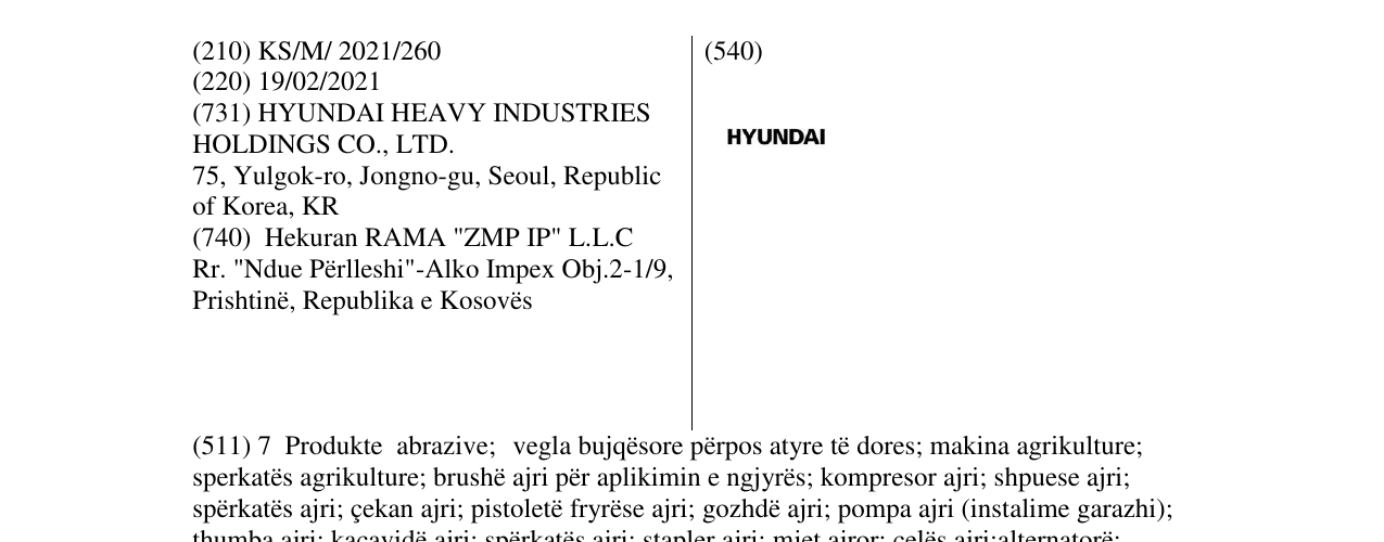 Zëri i markës HYUNDAI në buletin