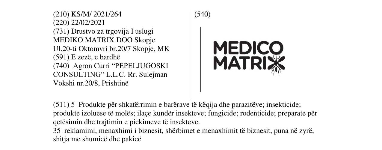 Zëri i markës MEDICO MATRIX në buletin