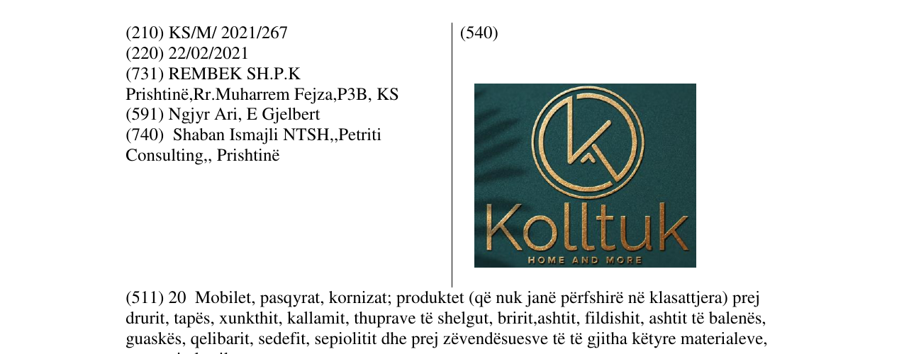 Zëri i markës Kolltuk në buletin