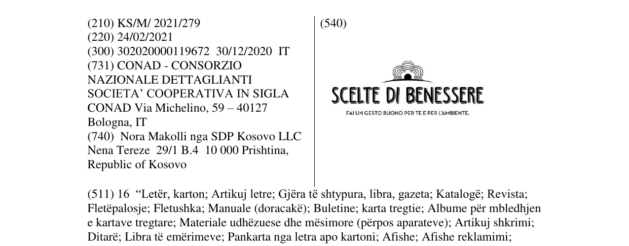 Zëri i markës scelte di benessere në buletin