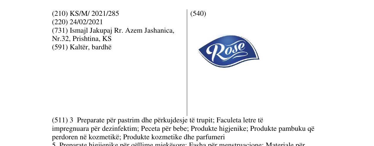 Zëri i markës Rose në buletin