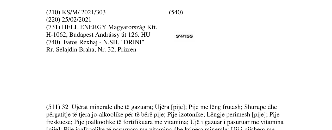 Zëri i markës SWISS në buletin