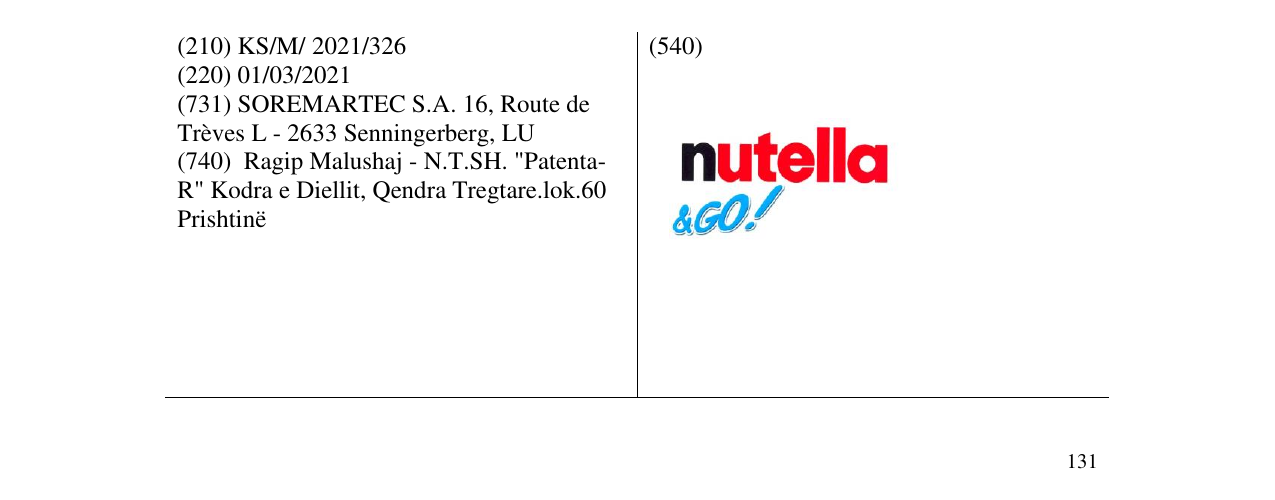 Zëri i markës nutella&go në buletin