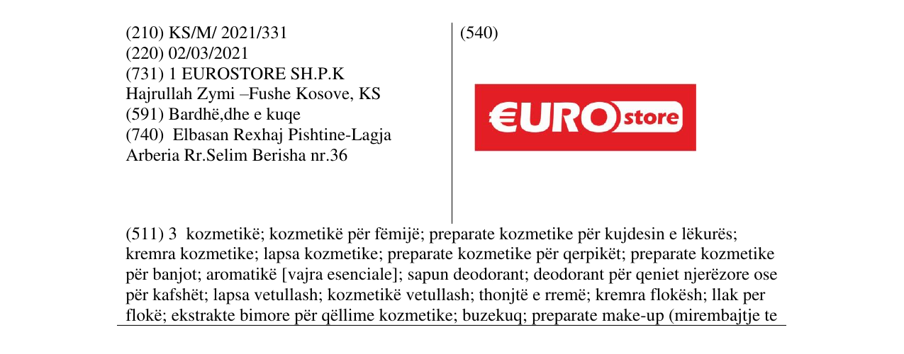 Zëri i markës EURO store në buletin