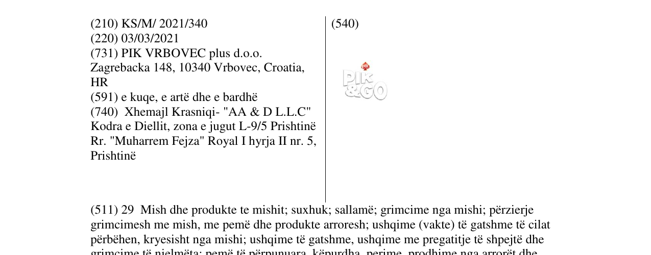 Zëri i markës pik&go në buletin