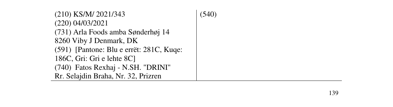 Zëri i markës VABENSKJOLD në buletin