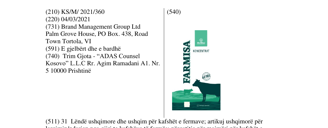 Zëri i markës farmisa në buletin