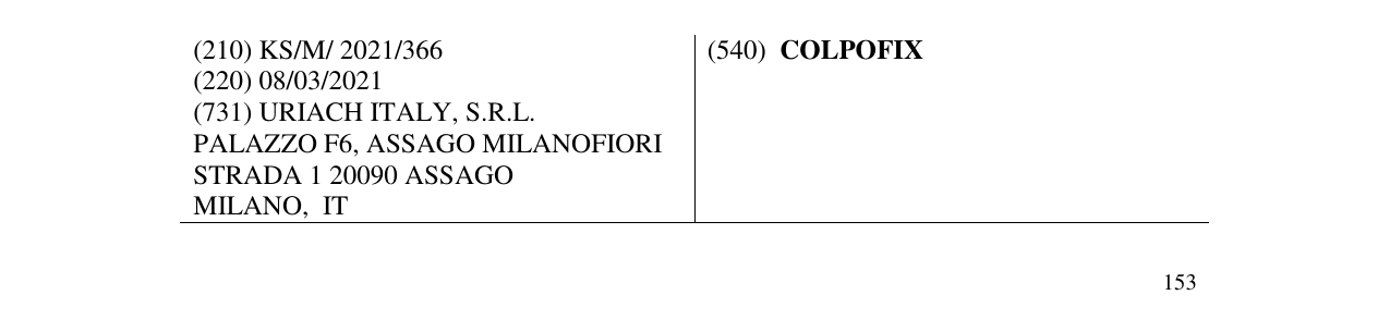 Zëri i markës COLPOFIX në buletin
