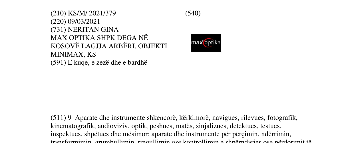 Zëri i markës maxoptika në buletin