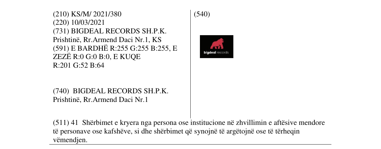 Zëri i markës big deal records në buletin