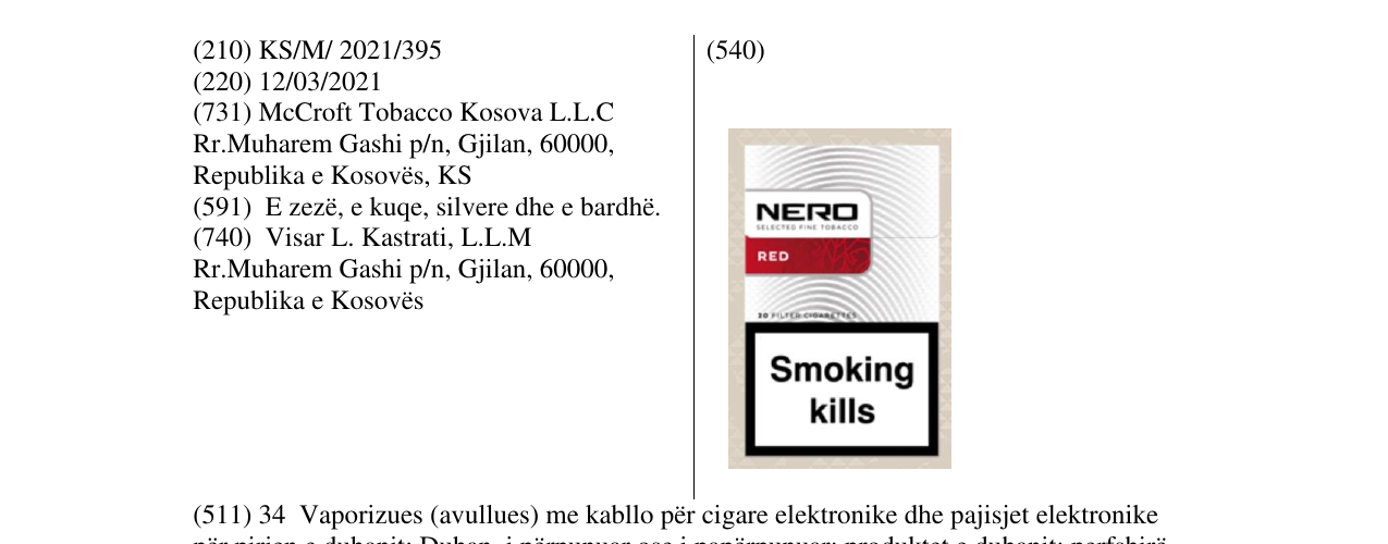 Zëri i markës nero në buletin