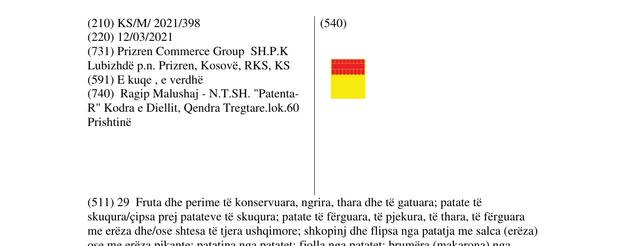 Zëri i markës cips në buletin