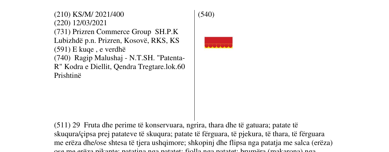 Zëri i markës cips në buletin