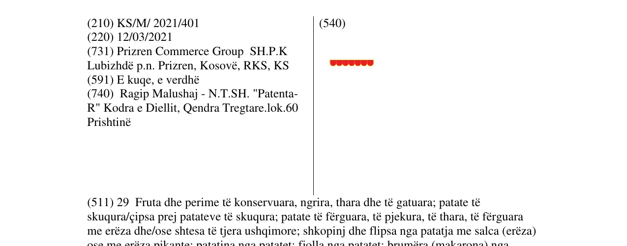Zëri i markës cips në buletin