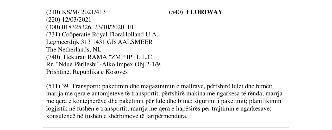 Zëri i markës FLORIWAY në buletin