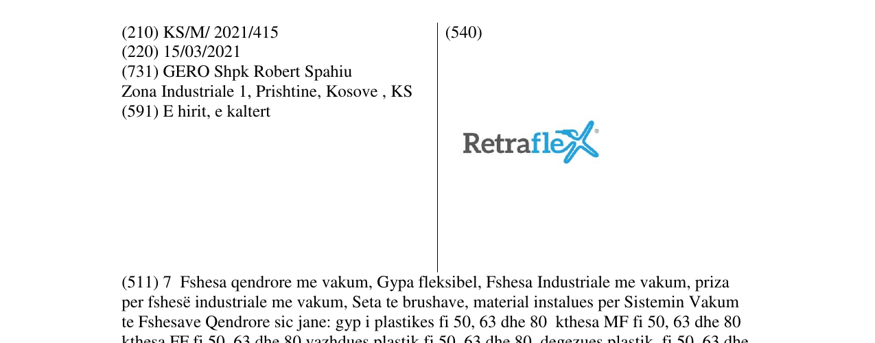 Zëri i markës Retraflex në buletin