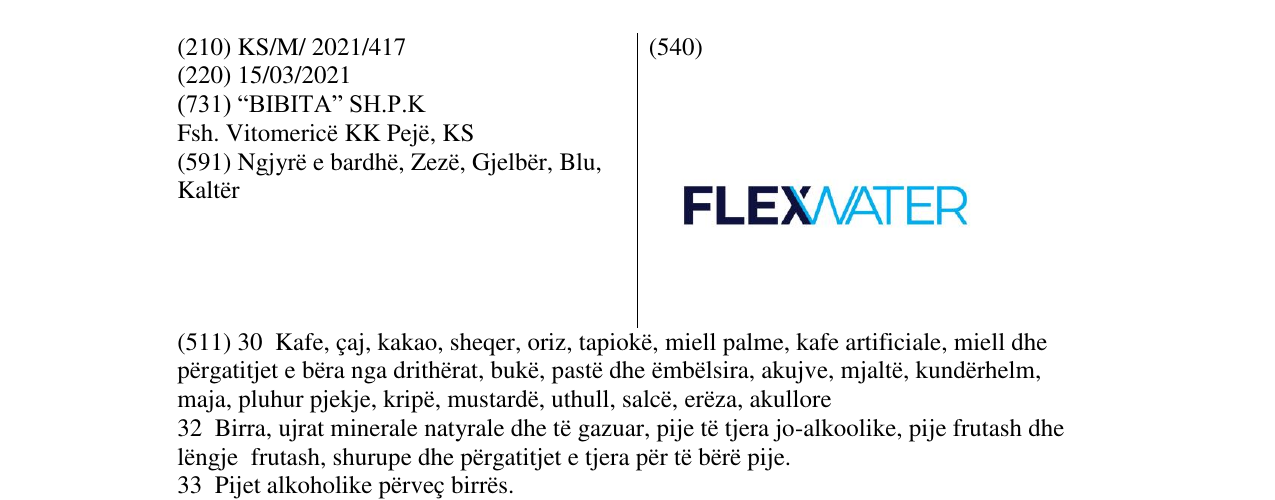 Zëri i markës FLEXWATER në buletin
