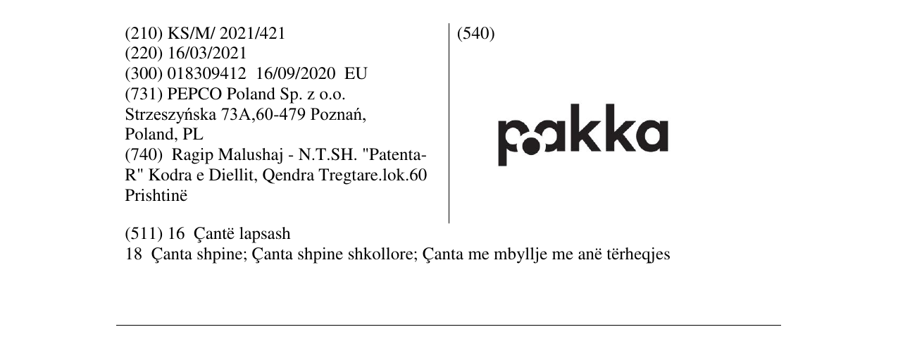 Zëri i markës pakka në buletin