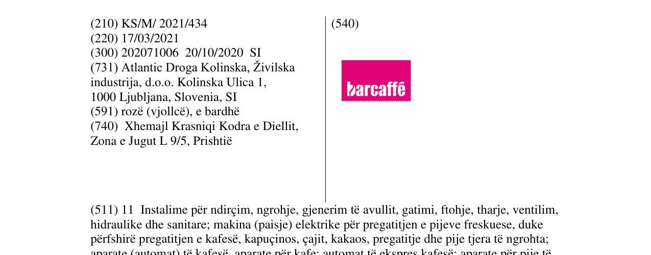 Zëri i markës barcafe në buletin