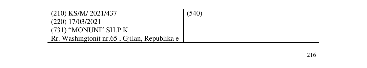 Zëri i markës monuni në buletin