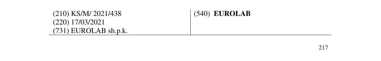 Zëri i markës EUROLAB në buletin