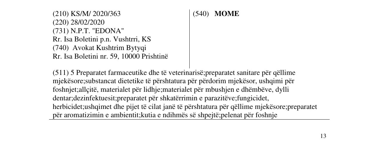 Zëri i markës MOME në buletin
