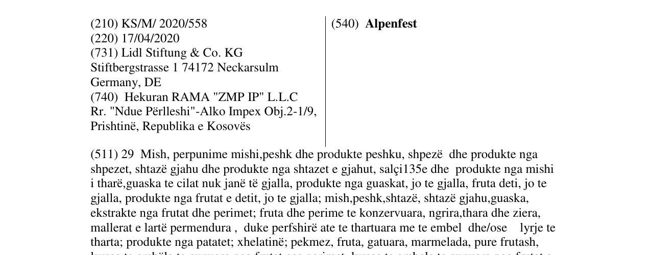 Zëri i markës Alpenfest në buletin