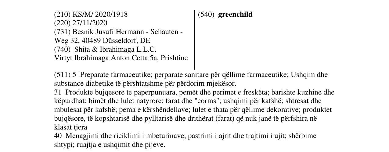 Zëri i markës greenchild në buletin