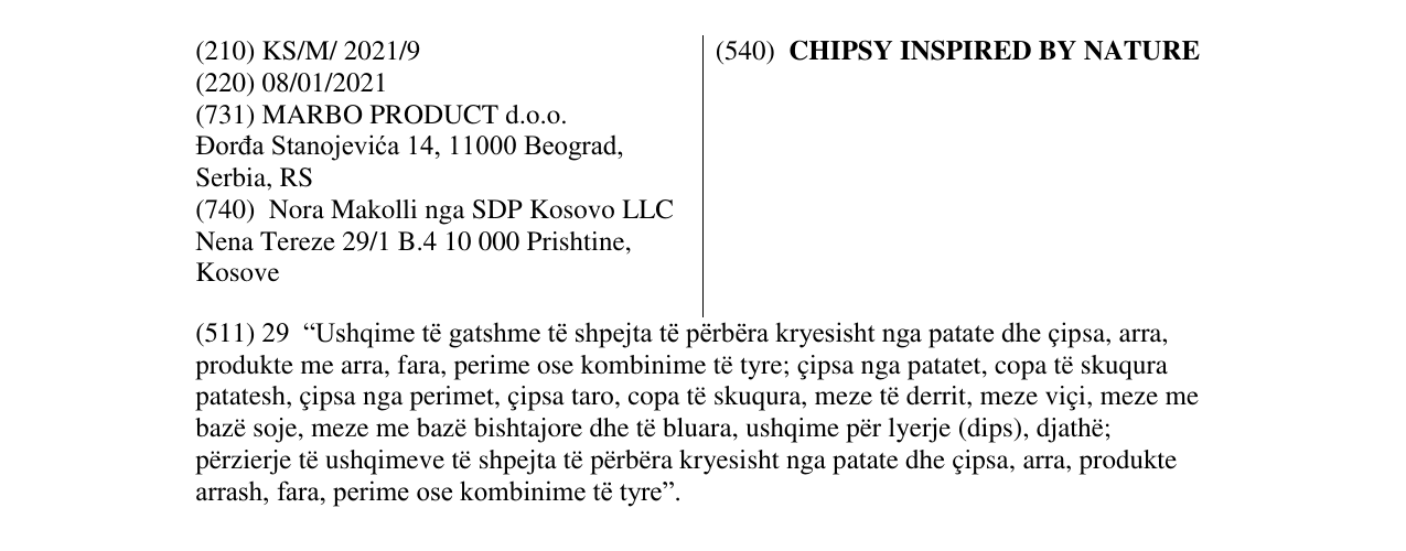 Zëri i markës CHIPSY INSPIRED BY NATURE në buletin