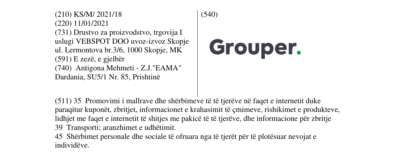 Zëri i markës Markë figurative në buletin