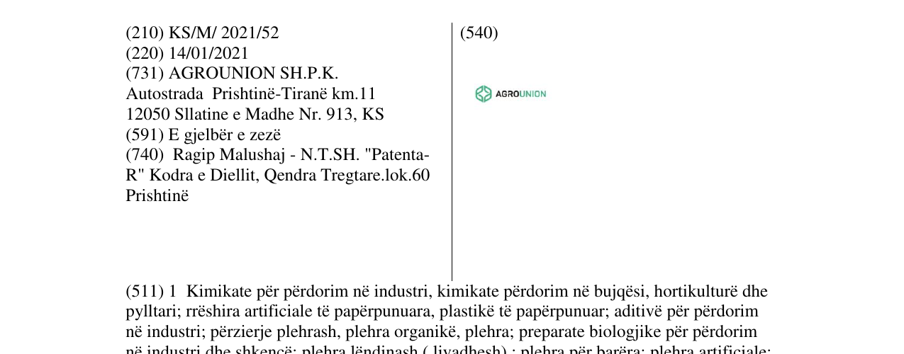 Zëri i markës agrounion në buletin