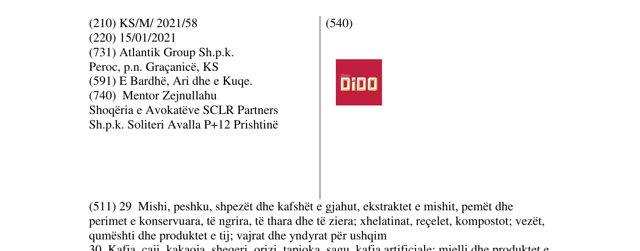Zëri i markës DIDO në buletin