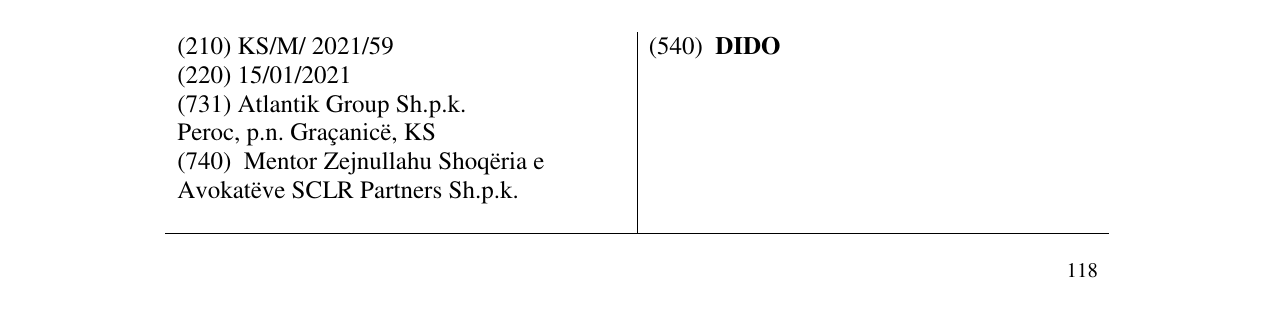 Zëri i markës DIDO në buletin
